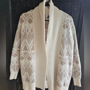 Old Navy Cream/Tan Sweater Jacket Women's Size Small